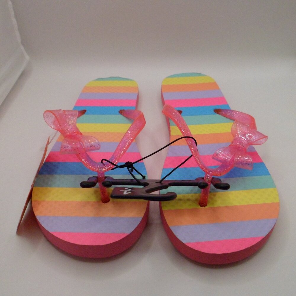Wonder Nation Girls Colorful Flip Flops Size 4-5